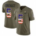 Cleveland Browns #5 Zane Gonzalez Limited Olive USA Flag 2017 Salute to Service NFL Jersey