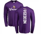 Minnesota Vikings #42 Ben Gedeon Purple Backer Long Sleeve T-Shirt