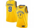 Golden State Warriors #9 Andre Iguodala Authentic Gold Hardwood Classics Basketball Jersey