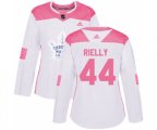 Women Toronto Maple Leafs #44 Morgan Rielly Authentic White Pink Fashion NHL Jersey