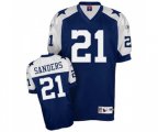 Dallas Cowboys #21 Deion Sanders Navy Blue Thanksgiving Authentic Throwback Football Jersey