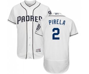 San Diego Padres #2 Jose Pirela White Home Flex Base Authentic Collection MLB Jersey