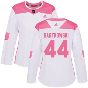 Women\'s Minnesota Wild #44 Matt Bartkowski Authentic White Pink Fashion NHL Jersey