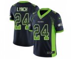 Seattle Seahawks #24 Marshawn Lynch Limited Navy Blue Rush Drift Fashion Football Jersey