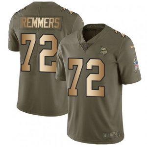 Minnesota Vikings #72 Mike Remmers Limited Olive Gold 2017 Salute to Service NFL Jersey