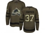 Colorado Avalanche #37 J.T. Compher Green Salute to Service Stitched NHL Jersey