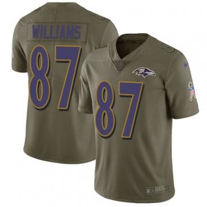 Baltimore Ravens #87 Maxx Williams Limited Olive 2017 Salute to Service NFL Jersey