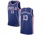Philadelphia 76ers #13 Wilt Chamberlain Swingman Blue Road Basketball Jersey - Icon Edition