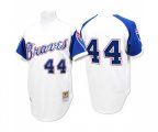 1974 Atlanta Braves #44 Hank Aaron Authentic White Throwback Baseball Jersey