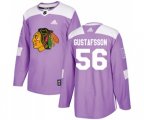 Chicago Blackhawks #56 Erik Gustafsson Authentic Purple Fights Cancer Practice NHL Jersey