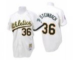 Oakland Athletics #36 Terry Steinbach Replica White Throwback Baseball Jersey