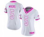 Women Seattle Seahawks #5 Jason Myers Limited White Pink Rush Fashion Football Jersey