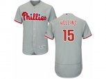 Philadelphia Phillies #15 Dave Hollins Grey Flexbase Authentic Collection MLB Jersey