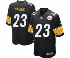 Pittsburgh Steelers #23 Mike Wagner Game Black Team Color Football Jersey