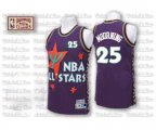 Charlotte Hornets #25 Alonzo Mourning Authentic Purple 1995 All Star Throwback Basketball Jersey