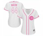 Women's Chicago Cubs #44 Anthony Rizzo Authentic White Fashion Baseball Jersey