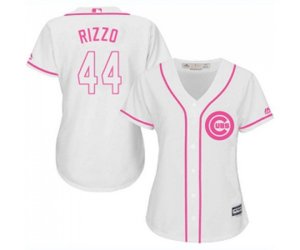 Women\'s Chicago Cubs #44 Anthony Rizzo Authentic White Fashion Baseball Jersey