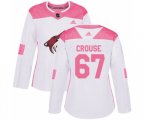 Women Arizona Coyotes #67 Lawson Crouse Authentic White Pink Fashion Hockey Jersey