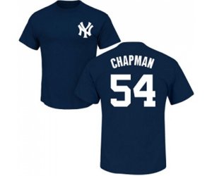 MLB Nike New York Yankees #54 Aroldis Chapman Navy Blue Name & Number T-Shirt
