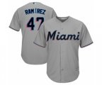 Miami Marlins Harold Ramirez Replica Grey Road Cool Base Baseball Player Jersey