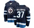 Winnipeg Jets #37 Connor Hellebuyck Fanatics Branded Navy Blue Home Breakaway NHL Jersey