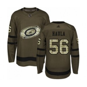 Carolina Hurricanes #56 Erik Haula Authentic Green Salute to Service Hockey Jersey