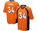 Denver Broncos #34 Will Parks Game Orange Team Color Football Jersey