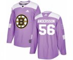 Adidas Boston Bruins #56 Axel Andersson Authentic Purple Fights Cancer Practice NHL Jersey