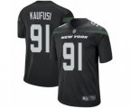 New York Jets #91 Bronson Kaufusi Game Black Alternate Football Jersey