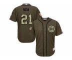 Chicago Cubs #21 Sammy Sosa Green Salute to Service Stitched Baseball Jersey