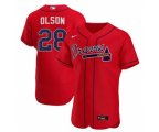 Atlanta Braves #28 Matt Olson Red Flex Base Stitched Baseball Jersey