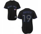 Toronto Blue Jays #19 Jose Bautista Authentic Black Fashion Baseball Jersey