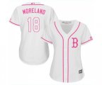 Women's Boston Red Sox #18 Mitch Moreland Replica White Fashion Baseball Jersey