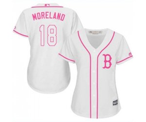 Women\'s Boston Red Sox #18 Mitch Moreland Replica White Fashion Baseball Jersey
