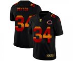 Chicago Bears #34 Walter Payton Black Red Orange Stripe Vapor Limited NFL Jersey