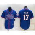 Buffalo Bills #17 Josh Allen Blue Stitched Cool Base Nike Baseball Jersey