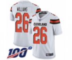 Cleveland Browns #26 Greedy Williams White Vapor Untouchable Limited Player 100th Season Football Jersey