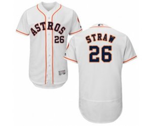 Houston Astros Myles Straw White Home Flex Base Authentic Collection Baseball Player Jersey