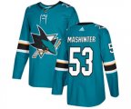 Adidas San Jose Sharks #53 Brandon Mashinter Premier Teal Green Home NHL Jersey