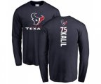 Houston Texans #75 Matt Kalil Navy Blue Backer Long Sleeve T-Shirt