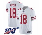 San Francisco 49ers #18 Dante Pettis White Vapor Untouchable Limited Player 100th Season Football Jersey