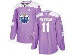 Edmonton Oilers #11 Mark Messier Purple Authentic Fights Cancer Stitched NHL Jersey