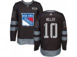 New York Rangers #10 J.T. Miller Black 1917-2017 100th Anniversary Stitched NHL Jersey