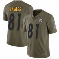 Pittsburgh Steelers #81 Jesse James Limited Olive 2017 Salute to Service NFL Jersey