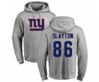 New York Giants #86 Darius Slayton Ash Name & Number Logo Pullover Hoodie