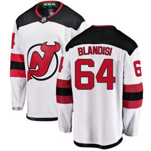New Jersey Devils #64 Joseph Blandisi Fanatics Branded White Away Breakaway NHL Jersey