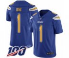 Los Angeles Chargers #1 Ty Long Limited Electric Blue Rush Vapor Untouchable 100th Season Football Jersey