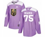 Vegas Golden Knights #75 Ryan Reaves Authentic Purple Fights Cancer Practice NHL Jersey