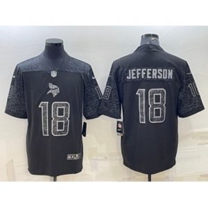 Minnesota Vikings #18 Justin Jefferson Black Reflective Limited Stitched Football Jersey