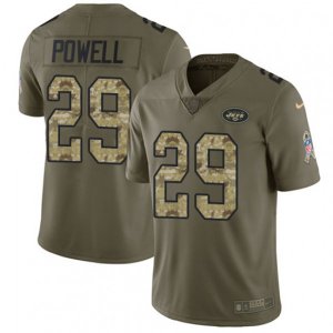 New York Jets #29 Bilal Powell Limited Olive Camo 2017 Salute to Service NFL Jersey